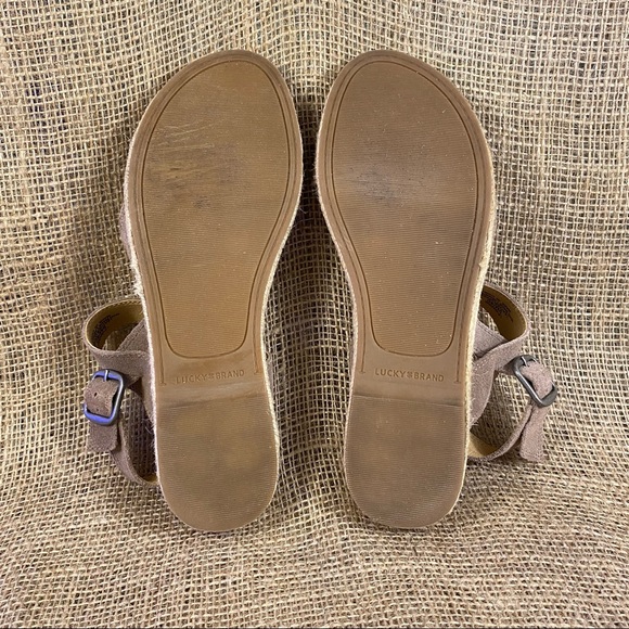 Lucky Brand Sandals Gadine Espadrille  Suede Tan Buckle Flats Women'sSize 9M - Picture 11 of 11
